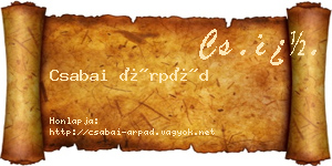 Csabai Árpád névjegykártya