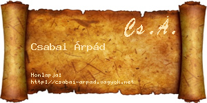 Csabai Árpád névjegykártya